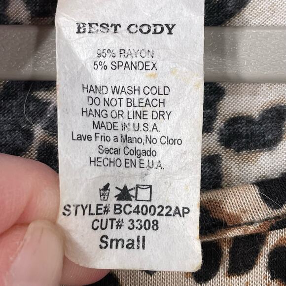 Leopard Print Bodycon Dress Side Slit Lightweight Mall Goth Gyaru McBling Y2k S - Picture 5 of 6